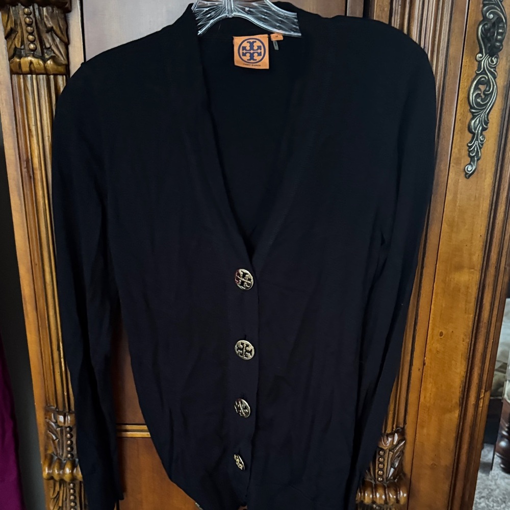 Tory Burch Black V-Neck Cardigan
